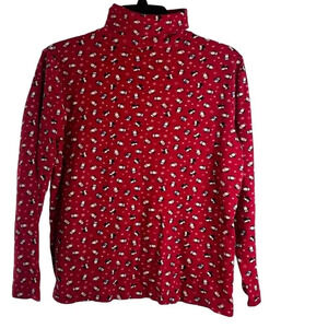CC Hughes Long Sleeve Penguin Red Turtleneck‎ Cotton Sz Small